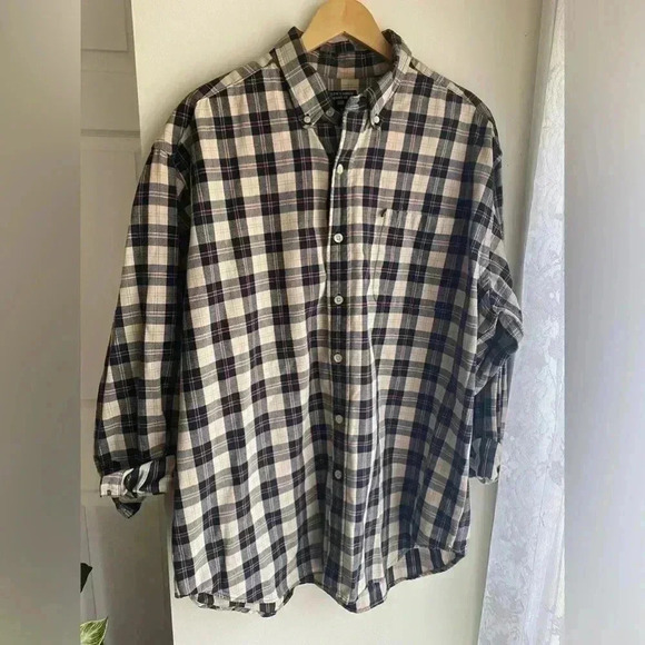 Ralph Lauren Vintage Mens Flannel XL Plaid Button Down Heavyweight Long Sleeve - Picture 1 of 5